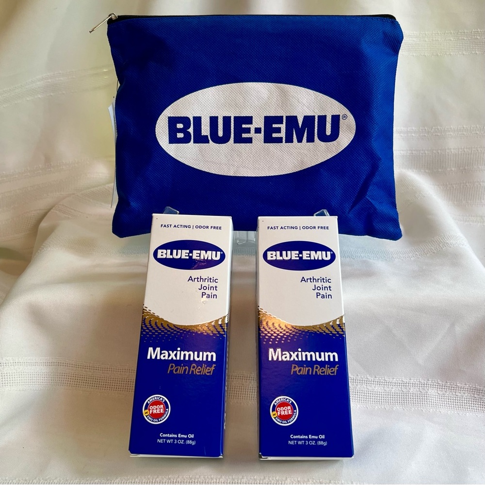 TWO Blue Emu Maximum Pain Relief Cream 3.0oz @ NEW SEALED Exp‎ 09/26 Travel Bag